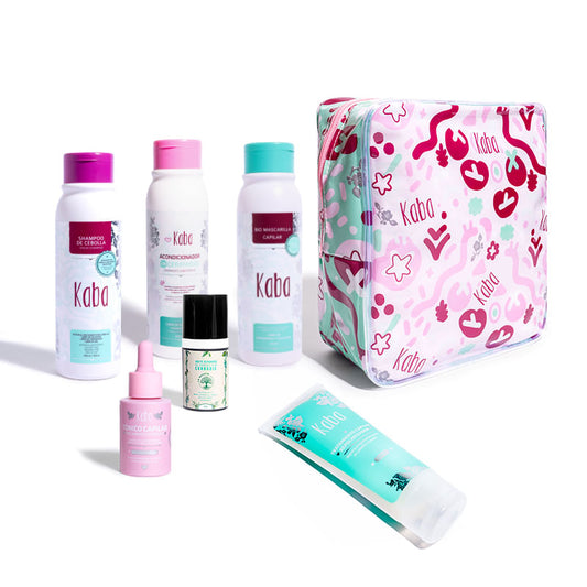KIT CRECIMIENTO INTENSIVO KABA + ACEITE PARA PUNTAS LA RECETA (6 PRODUCTOS)